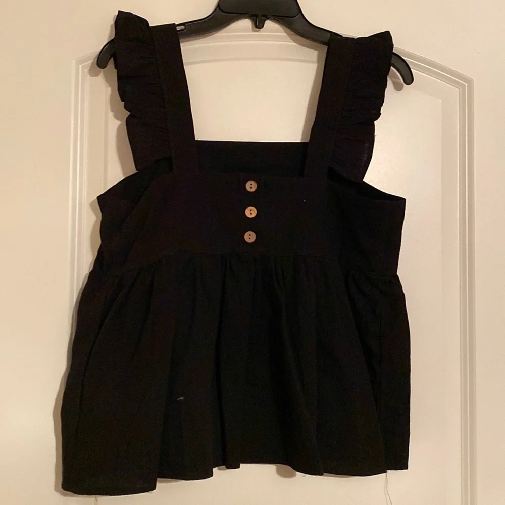 NWOT, black babydoll top, medium - Picture 1 of 1